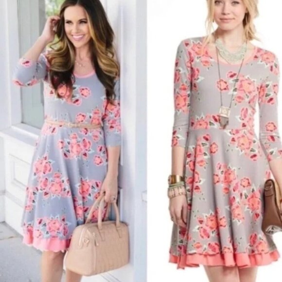 Matilda Jane Marzipan Rose Happy and Free Dress pink floral ruffle size small - Picture 7 of 7